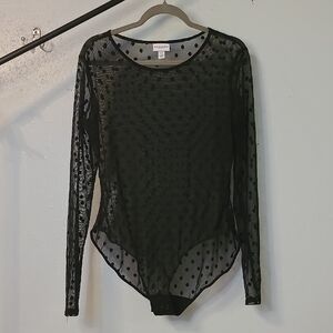 Katr Young Black Asymmetrical Fitted Bodysuit